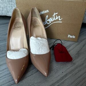 Christian Louboutin Nude Pigalle 100 Patent Leather Heels 37